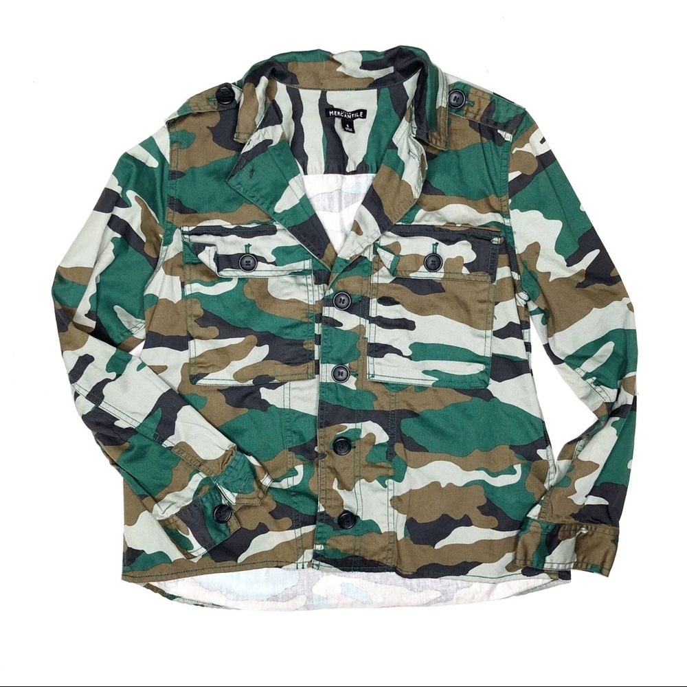 J. Crew Mercantile Camouflage Print Button Shirt S